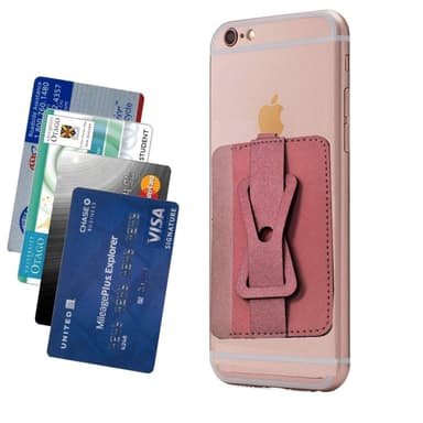 Korthållare med ställ/hållare till mobilen - rosa