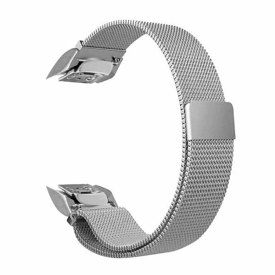 Armband till Samsung Gear Fit 2 - milanesisk loop - silver S