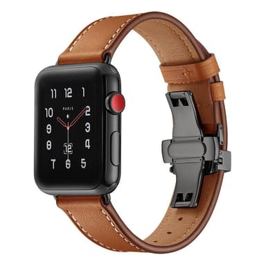 Armband till Apple Watch i äkta läder 38 mm - Brun
