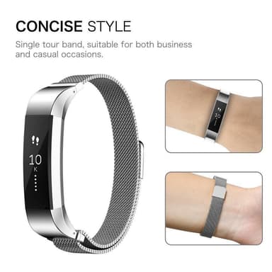 Fitbit Alta / HR armband Milanesisk Loop Silver (L)