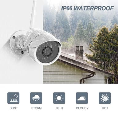 Övervakningskamera för utomhusbruk IP66 Vit
