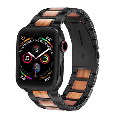 Apple Watch armband 42/44 mm i trä och rostfritt stål