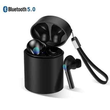 Trådlösa in-ear hörlurar med laddväska - svart