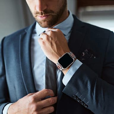 Apple Watch armband 42/44 mm i trä och rostfritt stål