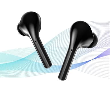 Trådlösa in-ear hörlurar med laddväska - svart