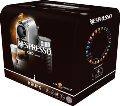 NESPRESSO® CitiZ And Milk kaffemaskin av Krups, Silver