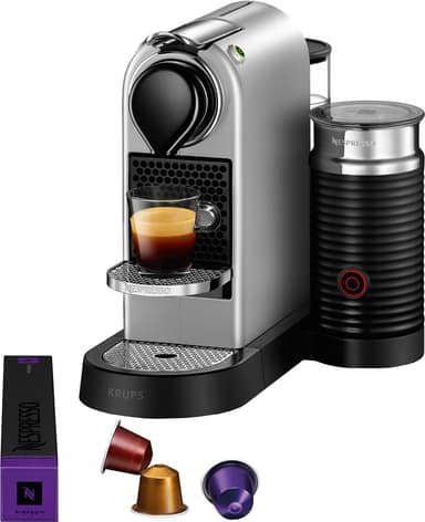 NESPRESSO® CitiZ And Milk kaffemaskin av Krups, Silver