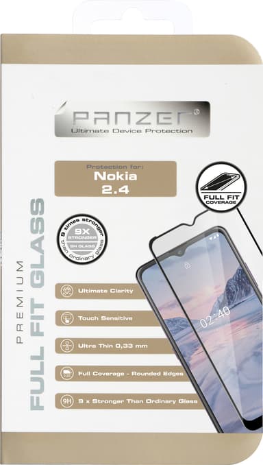 Panzer Full-Fit Nokia 2.4 skärmskydd (black)