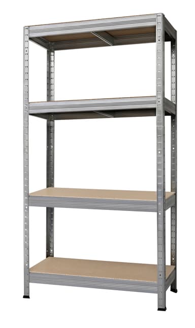 Hyllställning av stål, 4 hyllor 280 kg.