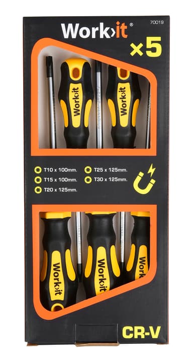 TORX skruvmejselset, 5 delar