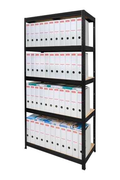 Stålhylla 5 hyllplan 175 kg. - svart