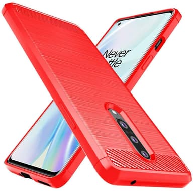 Stöttåligt Armor Carbon TPU-skal Oneplus 8 - Röd