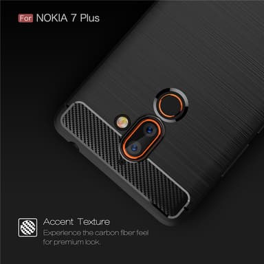 Stöttåligt Armor Carbon TPU-skal Nokia 7 Plus - Blå