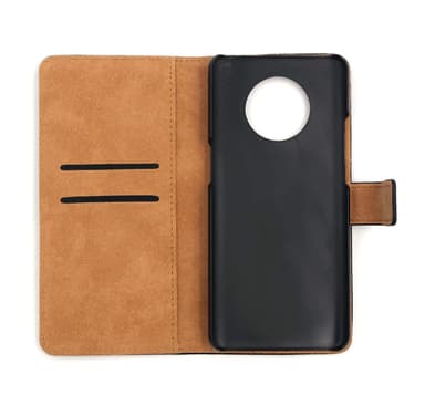 Plånboksfodral Äkta Skinn Oneplus 7T - Vit