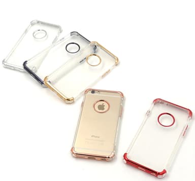 Extra tåligt design silikonskal | färgade kanter iPhone 6/6S - Svart