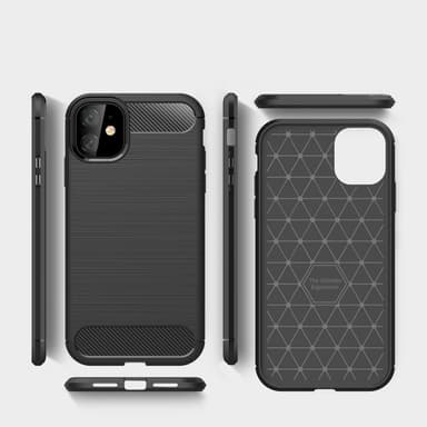 SKALO iPhone 11 Armor Carbon Stöttåligt TPU-skal - Blå