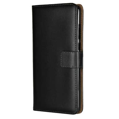 SKALO Huawei P20 Plånboksfodral Äkta Skinn - Svart