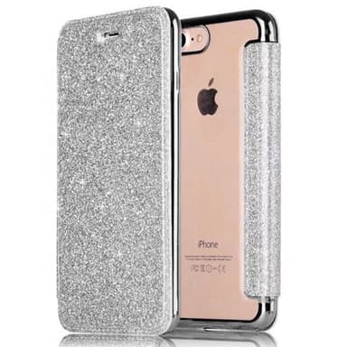 SKALO iPhone 7/8 Plånboksfodral TPU Ultraslim Glitter - Silver