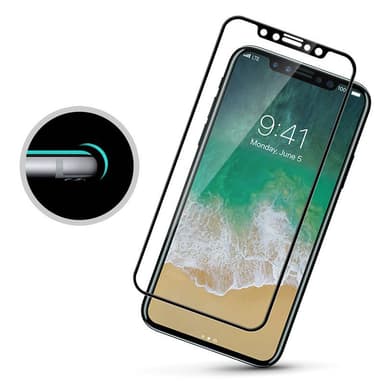 SKALO iPhone X/XS Heltäckande Skärmskydd Härdat Glas - Vit