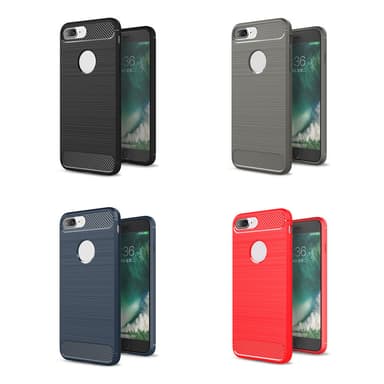 SKALO iPhone 7/8 Plus Armor Carbon Stöttåligt TPU-skal - Röd