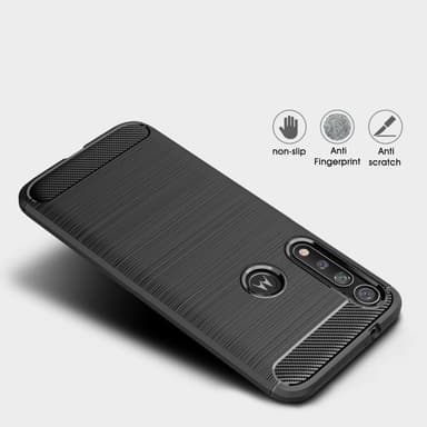 Stöttåligt Armor Carbon TPU-skal Moto G8 Plus - Svart