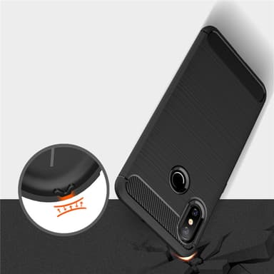 Stöttåligt Armor Carbon TPU-skal Xiaomi Mi 8 - Röd