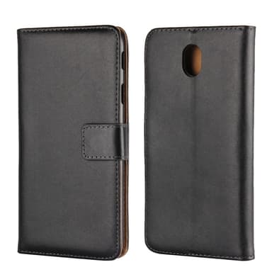 Plånboksfodral Äkta Skinn Samsung J5 2017 - Svart