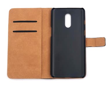 Plånboksfodral Äkta Skinn Oneplus 7 - Brun