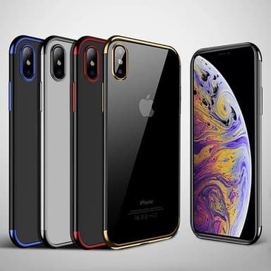 Design TPU-skal Electro Plating till iPhone Xs Max - fler färger - Svart