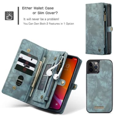 CASEME iPhone 12 / iPhone 12 Pro Retro plånboksfodral - Grön