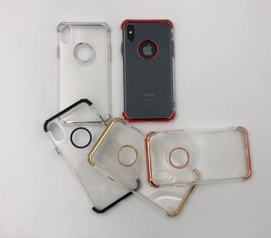 Extra tåligt design silikonskal | färgade kanter iPhone X/XS - Rosa