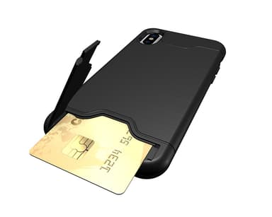 iPhone X/XS | Armor skal | Korthållare - Svart