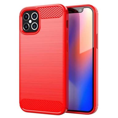 SKALO iPhone 12 Pro Max Armor Carbon Stöttåligt TPU-skal - Röd