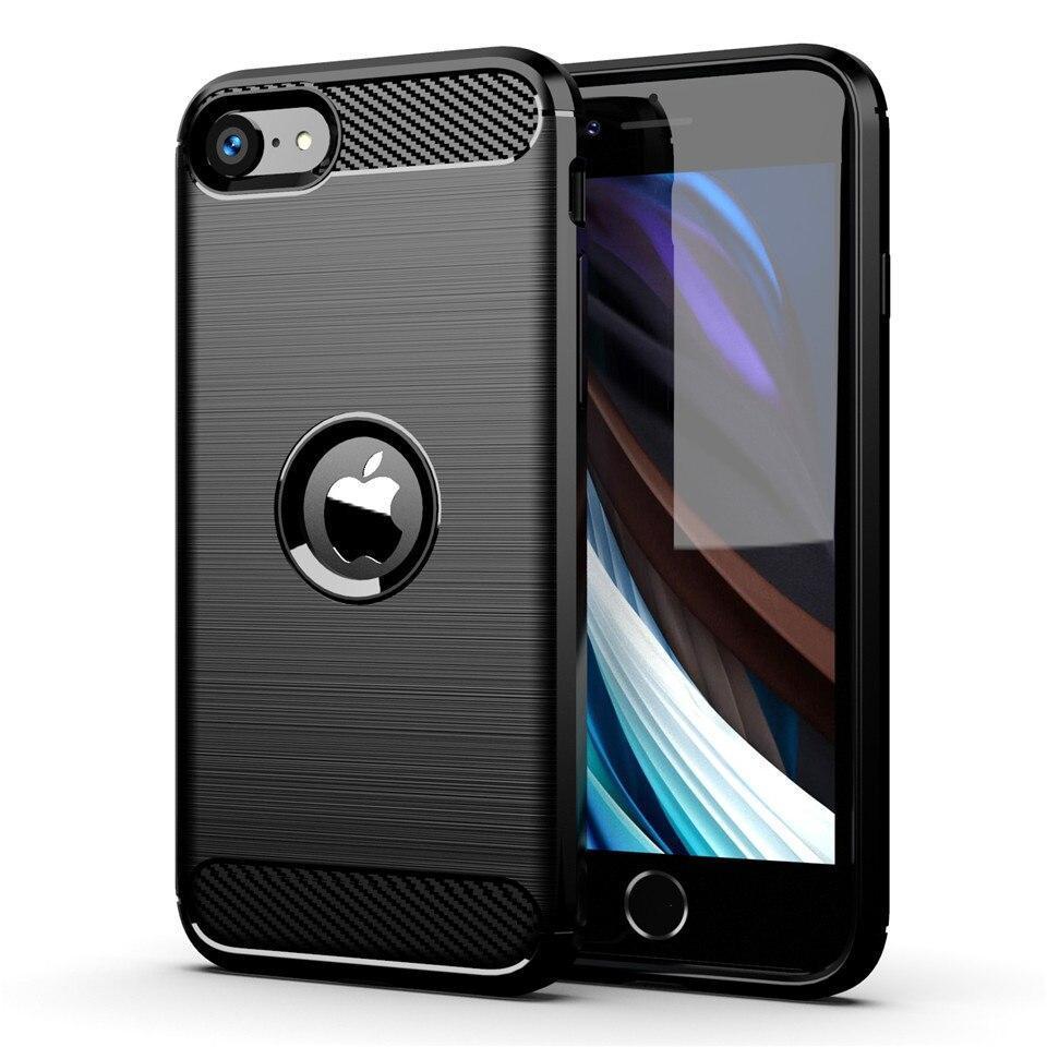 SKALO iPhone SE (2020/2022) Armor Carbon Stöttåligt TPU-skal - Blå