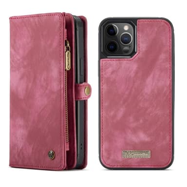 CASEME iPhone 12 Pro Max Retro plånboksfodral - Röd