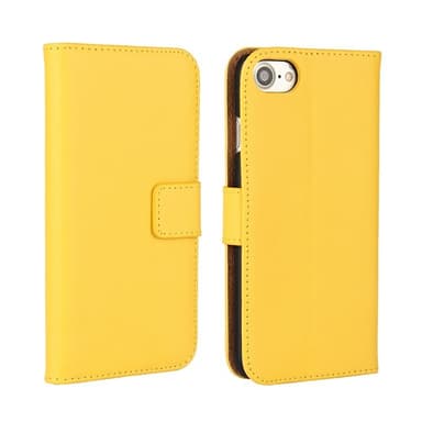 Plånboksfodral Äkta Skinn iPhone 8 - Gul