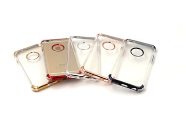 Extra tåligt design silikonskal | färgade kanter iPhone 6/6S - Silver