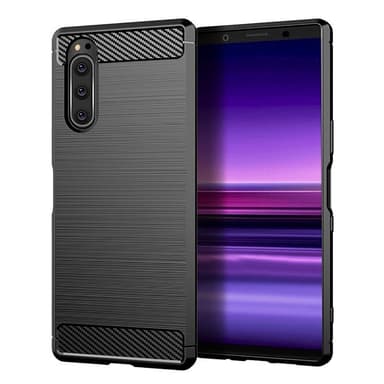 SKALO Sony Xperia 5 Armor Carbon Stöttåligt TPU-skal - Röd
