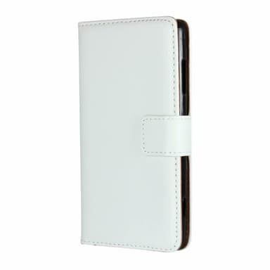 Plånboksfodral Äkta Skinn Samsung Note 8 - Vit
