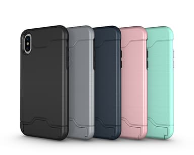 iPhone XR | Armor skal | Korthållare - Svart