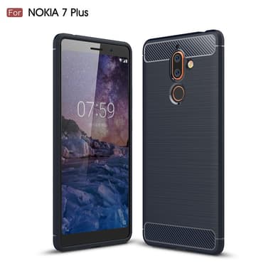 Stöttåligt Armor Carbon TPU-skal Nokia 7 Plus - Blå
