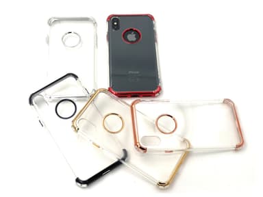 Extra tåligt design silikonskal | färgade kanter iPhone X/XS - Rosa