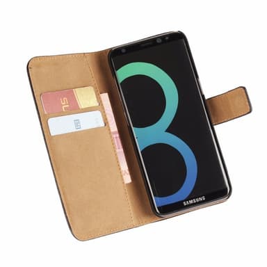 Plånboksfodral Äkta Skinn Samsung S8 Plus - Vit