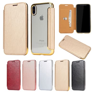 iPhone X/XS Plånboksfodral TPU Ultraslim design - Rosa