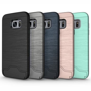 Samsung S7 | Armor skal | Korthållare - Rosa