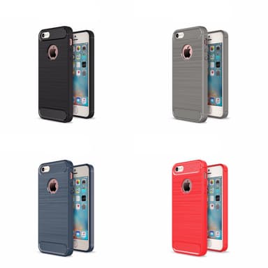 SKALO iPhone 5/5S/SE(1:a gen) Armor Carbon Stöttåligt TPU-skal - Grå
