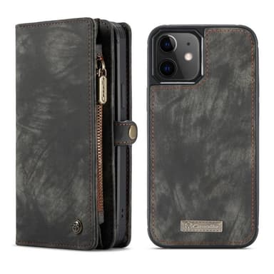CASEME iPhone 12 Mini Retro plånboksfodral - Svart