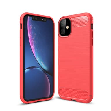 SKALO iPhone 11 Armor Carbon Stöttåligt TPU-skal - Röd