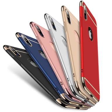 Design skal 3 i 1 guldkant till iPhone X - Silver