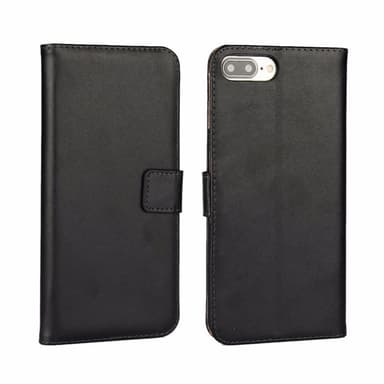 SKALO iPhone 7/8 Plus Plånboksfodral Äkta Skinn - Svart